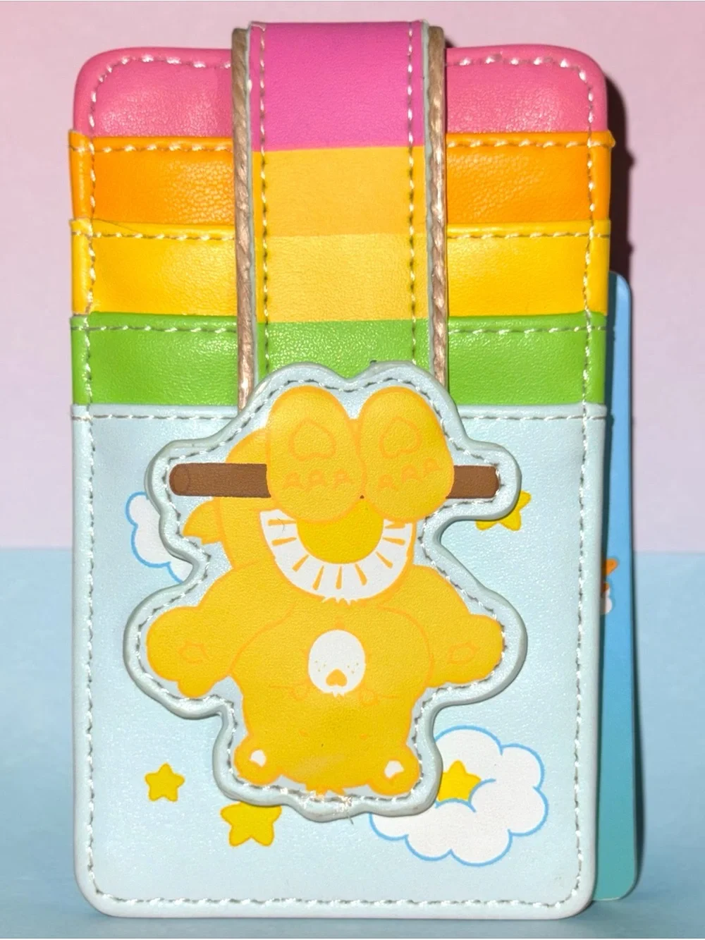 Loungefly Care Bears Funshine Bear Rainbow Swing Cardholder